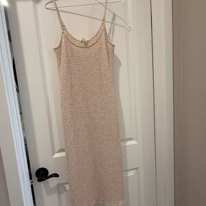 H&M Gold Sequin Slip Midi Dress